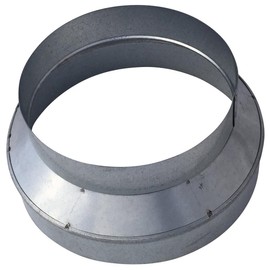 8x6 Inch Duct Reducer - Tapered Adapter Fits Most 6 to 8 Inch Round Ducting Including Flexible, Semi Rigid or Solid Pipe - Galvanized Steel Cone Connector HVAC Fitting by Vent Works
