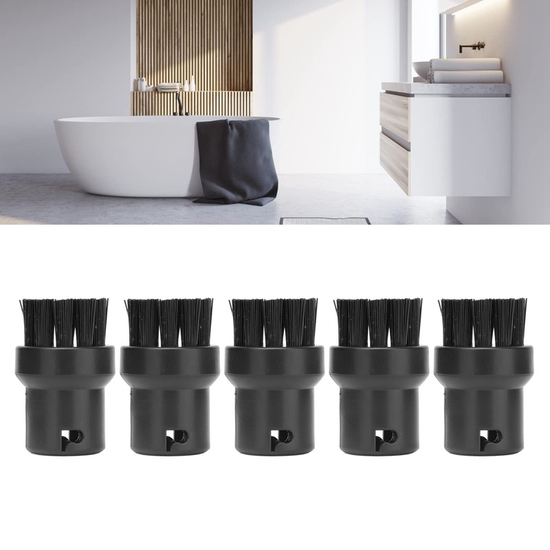 5-Piece Set Steam Cleaner Cleaning Brushes, Black Steam Mop Brush