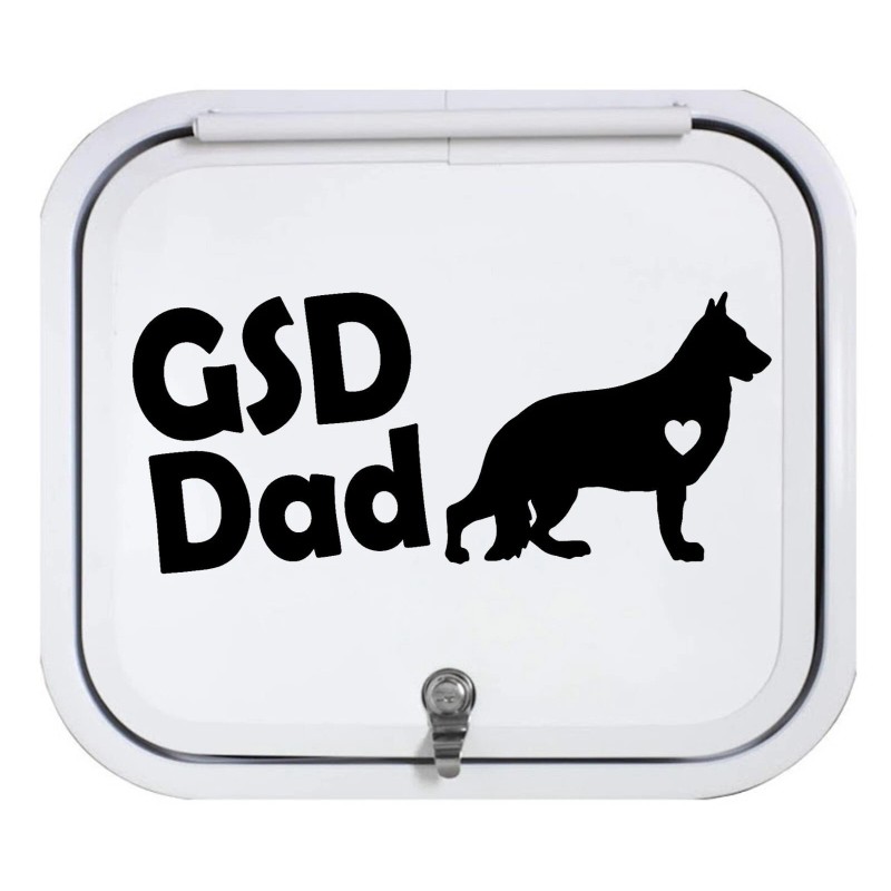 Bluegrass Decals GSD Dad German Shepherd Dog Breed Decal Sticker