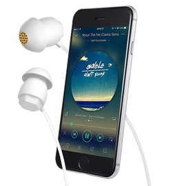 GEEKRIA - Auriculares para dormir, con aislamiento de ruido, mini auriculares ASMR para dormir, para insomnio, viajes aéreos, sueño lateral, sueño ligero, sonidos ambientales, relajación, meditación (blanco, 11.8 pies)