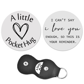 I Love You Gifts for Husband Wife Boyfriend Girlfriend Anniversary Birthday Gift, Thinking of You Gifts for Daughter Son Mom Dad Pocket Hug Token Keychain Gifts for Couples Best Friends BFF