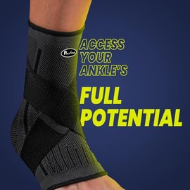 Ankle Braces for Men & Women Stabilizing - Adjustable Foot Compression Sleeve for Sprained Ankle, Plantar Fasciitis, Achilles Tendonitis & Heel Pain | Foot Wraps for Swelling & Injury Recovery