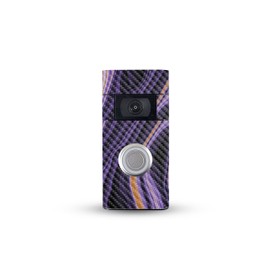 MightySkins Carbon Fiber Skin Compatible with Ring Video Doorbell (2nd Generation) - Purple Jewel | Protective, Durable Textured Carbon Fiber Finish | Easy to Apply