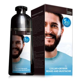 Black Hair Color Shampoo for Men's Mustache & Beard, Black, Gel, Permanent, 5 Minutes Color Dye, Long Lasting, Black, Suitable for Black Hair, Black Hair Shampoo 200ML
