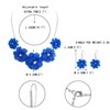 EVER FAITH Azul oscuroJuego de Collar flores hechos a mano