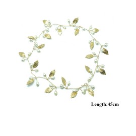 Bridal Wedding Hair Vine Crystal Bride Head Piece Leaf Shape Hair Vine Wedding Hair Styling accessories for Women and Girls(Gold)