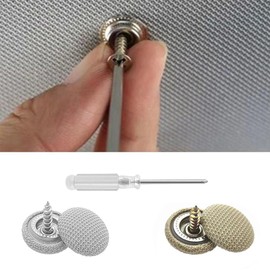 Car Roof Repair Kit, 100 Pieces Headliner Repair Buttons, Rivets, Pins, Screwdriver, Tape Measure (Grey)