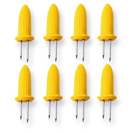 AKH® 8 BBQ Corn Skewers | Stainless Steel BBQ Skewers | Corn On The Cob Holders | Corn Grips Forks | Barbecue Tool | Sweetcorn Holder Fork | Corn Cob Sticks | for BBQ, Camping, Picnic, Summer Party