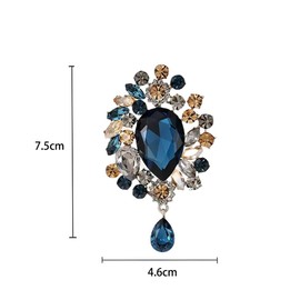 Qiwenr Brooch Pin Crystal, Alloy and rhinestone
