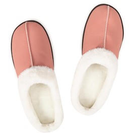 Frank Mully Womens Memory Foam Fluffy Slip On Warm Cosy Slip On Slip On Slippers Indoor Outdoor, pink