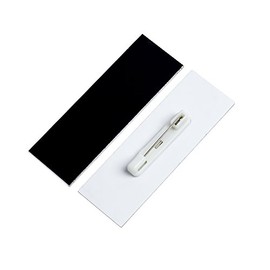 1" X 3" Name Tag/Badge Blanks with Pin - 10 Pack (Black)