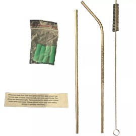 Unbranded Stainless Steel Metal Drinking Straw Set -Lot Of 4-20oz  & Under-Stocking Stuff