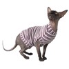 Kotomoda Cat's T-shirt Corduroy Mauve stripes for Sphynx and naked