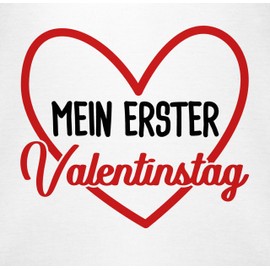 Shirtracer - Baby Bodysuit Long Sleeve Girl Boy - Partner - My First Valentine's Day - Black, 1 White, 12 - 18 months