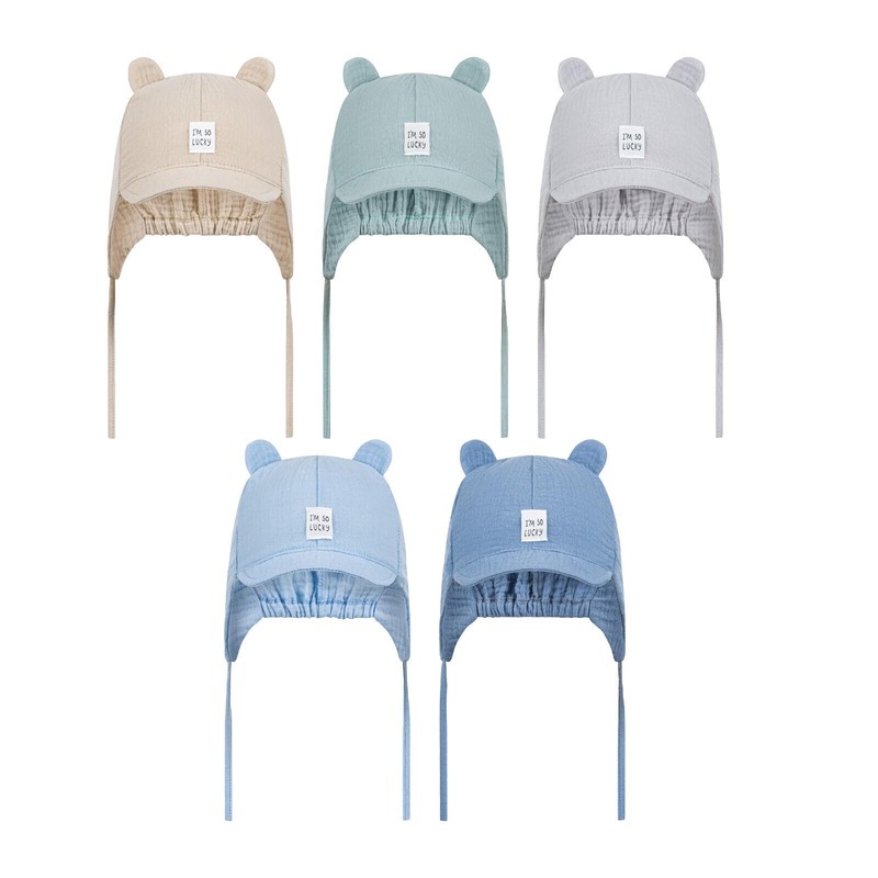 Smarilla Tie Hat Peaked Cap Summer Hat Baby Boy Muslin,