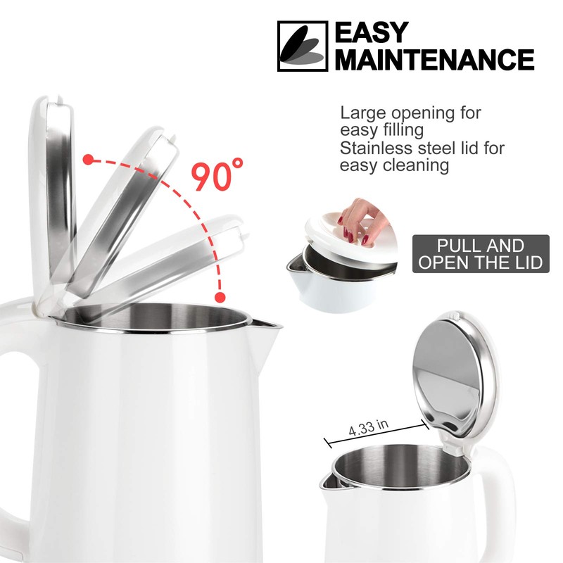 Secura Stainless Steel Double Wall Electric Kettle Water Heater for