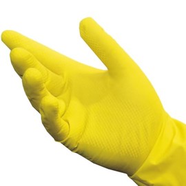Wertpack 12 Pairs of Yellow Rubber Latex Neoprene Gloves Medium 10 x 12 Pairs