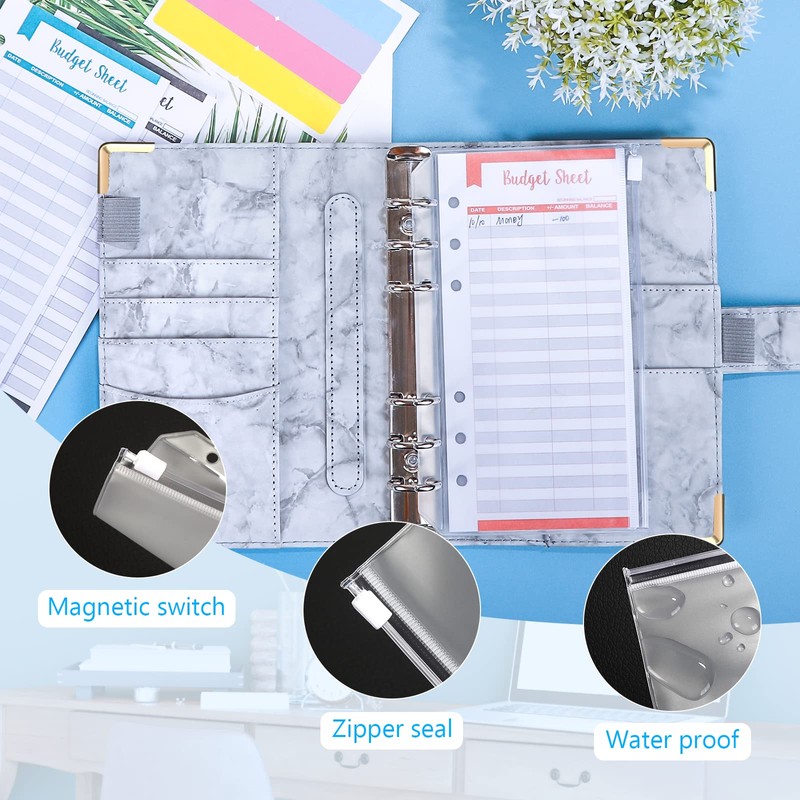 Binder Budget Notebook A6, 30 Pieces, 6 Holes Budget Binder