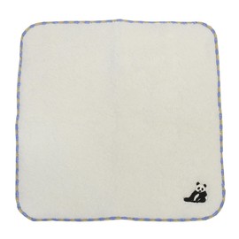 Friends Hill Japanese One-Point Embroidery Towel, Yuttari Panda (Approx. 8.7 x 8.7 inches (22 x 22 cm), Natural