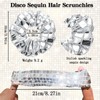 BAISEN 6Pcs Sequin Hair Scrunchies for women, Metallic Silver Red