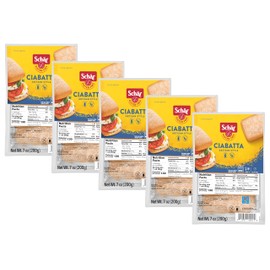 Schär Gluten-Free Ciabatta Rolls, 7oz (5-Pack) – Wheat-Free, Dairy-Free, Non-GMO, Crisp Crust & Soft Interior, Perfect for Sandwiches, Soups, & Appetizers