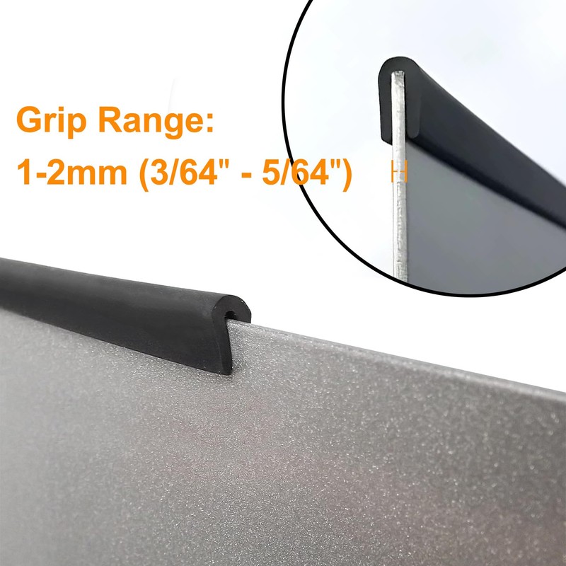 LEPEVNEY Edge Trim U Seal Black Rubber U-K Rubber Seal