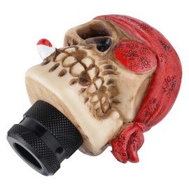 Padaodao Skull Gear Knob One-Eyed Pirate Car Stick Shifter Handle Shift Lever Head fit Most Manual Automatic Truck SUV, Red