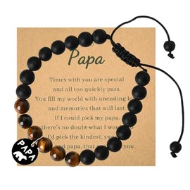 Papa Gifts for Grandpa Beaded Bracelets for Men Grandfather Grandpa Birthday Gifts from Granddaughter Grandson Christmas Gifts for Papa from Grandchildren Granddad Grandpa Bead Bracelet
