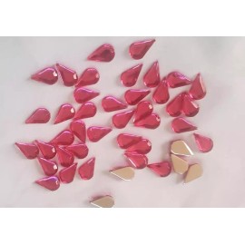 Unbranded CraftbuddyUS 50pcs 13x8mmCERISE Flatback Faceted Teardrop Acrylic Rhinestone Gem
