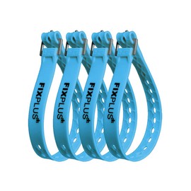 Fixplus Strap Pack of 4 – Lashing Strap for Securing / Fastening / Bundling and Lashing – Made of Special Plastic with Aluminium Buckle 46 cm x 2.4 cm / 18.1 x 0.9 inches.