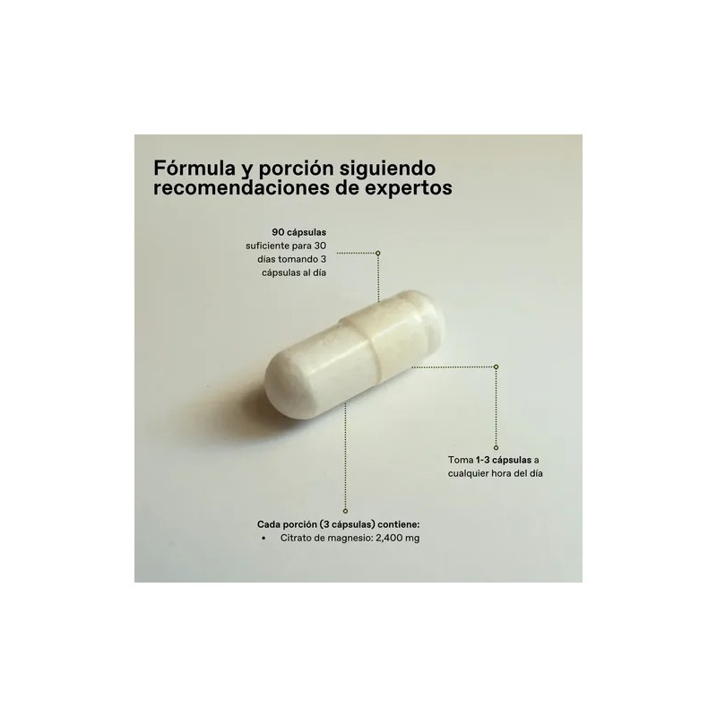 Citrato Magnesio Unruled Cápsulas Suplemento Vegano Sabor Unidades