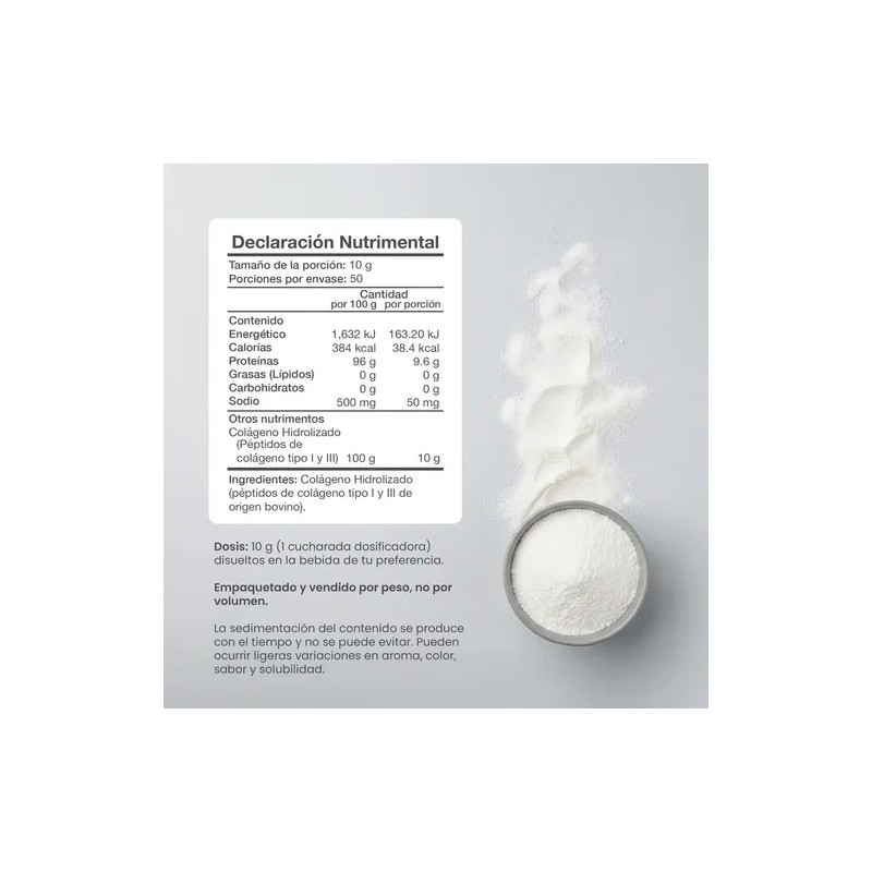 Colágeno Hidrolizado Entera Pharma 500g Colageno En Polvo Sin sabor