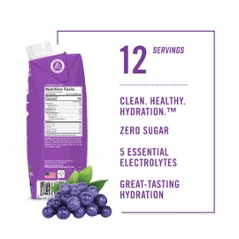 BioSteel Sports Drink, Sugar-Free Formula with Essential Electrolytes, Grape Flavor, 16.7 Fluid Ounces, 12-Pack