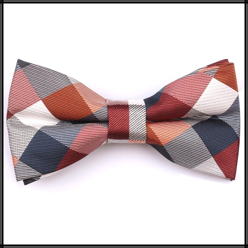 White Fang NC041 Men's Bow Tie, Plaid Pattern, Polyester, Formal,
