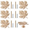 MOROBOR 6Pcs Maple Leaf Gold Knobs Gold Leaf Drawer Knob