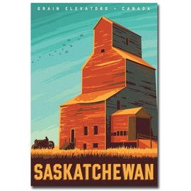 Canada Saskatchewan Travel Vintage Art Refrigerator Magnet Size 2.5" x 3.5"