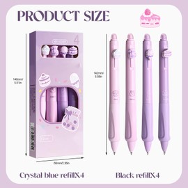 Guishop-EU Pack of 8 Erasable Ballpoint Pens Rollerball Pens Erasable 8 Pieces Blue/Black Erasable Pens Ballpoint Pen Erasable 0.5 mm Erasable Gel Pen (Sweet Afternoon Tea)