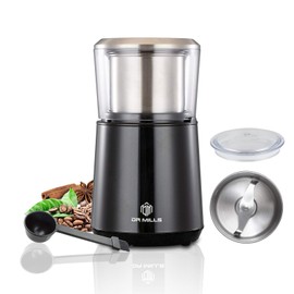 DR MILLS DM-7451 Electric Coffee Grinder, Coffee Bean Grinder Electric Dried Spice, Nut, Herb Grinder, Detachable Cup, Dishwashable, SUS304 Stainless Steel