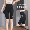 Women's Petite Summer Yoga Capri Pants with Pockets - Thin & Butt-Lifting Capri Length with Pockets [Black 2-Pack] + M (48-60 Kg) 5ea