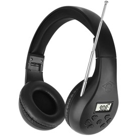 ZHIWHIS FM Portable Radio, Stereo Headset with LCD, Over Ear Foldable, Pocket Conference Receiver, Small Wireless/Wired Headphones Operated by 2 AA Batteries for Walking/Running ZWS-600