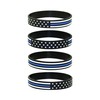 Great 1 Thin Blue Line American Flag Silicone Stretchable Bracelet