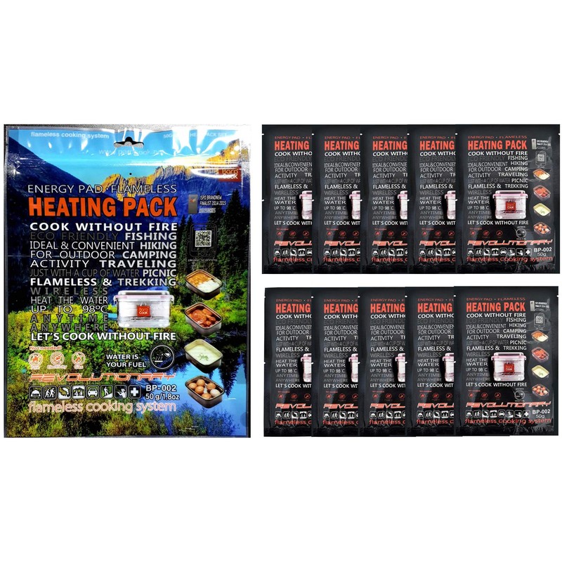 BAROCOOK, MRE Heat Pack 10-Pack of 50gram Large Eco-Friendly Heat