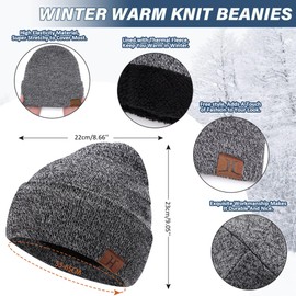 Bequemer Laden Men Women Winter Warm Beanie Hat Scarf Touchscreen Work Gloves Knit Set Neck Warmer with Fleece Gifts for Men and Women