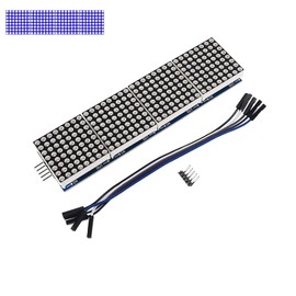 ALMOCN 3PCS MAX7219 Dot Matrix Module 32x8 4 in 1 LED Display Modules Drive with 5Pin Wires for Arduino Raspberry Pi, Blue