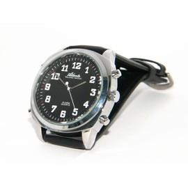Atlanta Talking Wrist Watch Quartz Black | Mens Watch | Quartz | Silver
