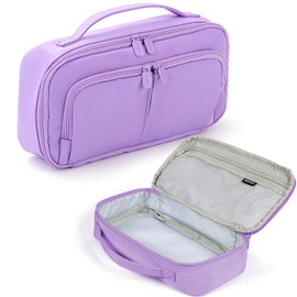 Pencil Case Large Capacity Pencil Cases for Students Kids Girls Boys, Portable Double Zipper Purple Pencil Pouch Organizer Bag School Office Aesthetic Supplies for Secondary School Teens Adults Women