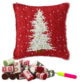 DL-YTG DIY Latch Hook Kits for Art Craft Throw Pillow Pattern Paint Cross Stitch Set ：Christmas-16X16 Inch