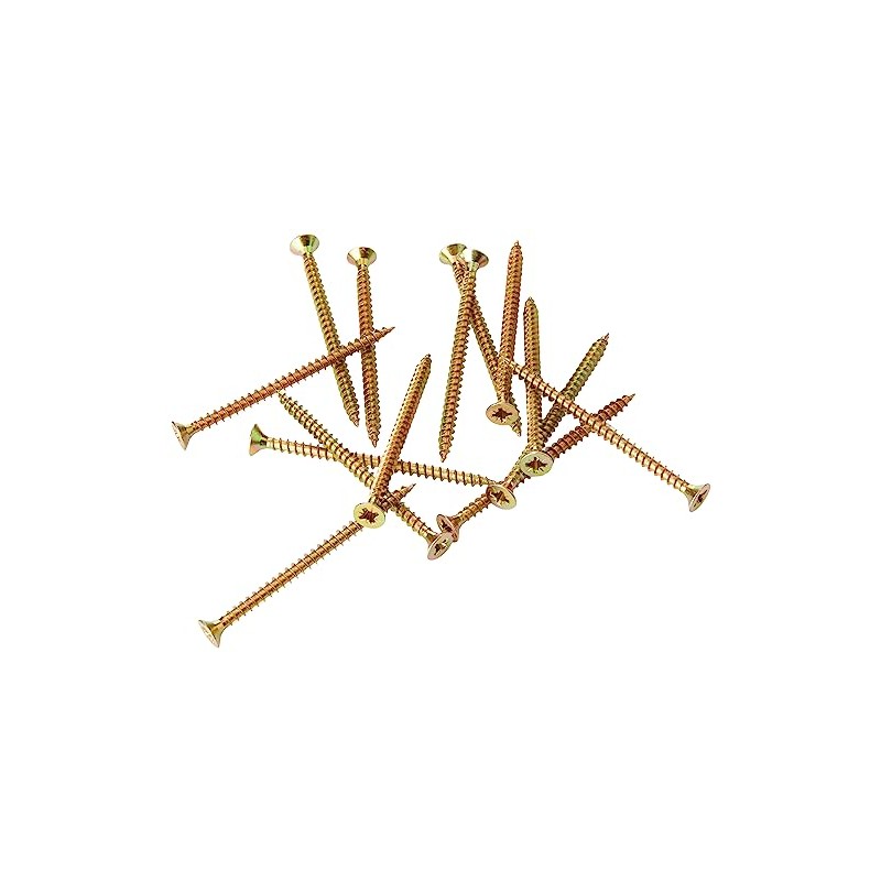 Kraftmann 80971 Pozidriv Pz2 Multi-Purpose Screws, Gold, 4.0 x 60