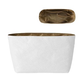 D.DUO Organizer Insert for Longchamp, Purse Insert Organizer, Waterproof DupontPaper Bag Insert Organizer for Tote Bag (White, Medium)