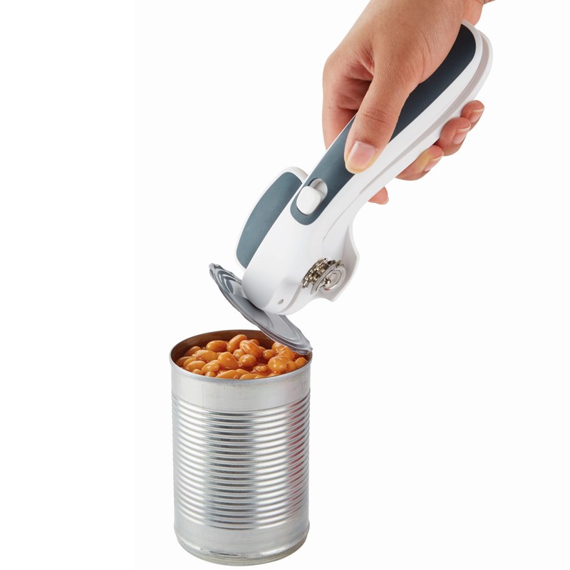 Zyliss E930043 Can Opener Lock and Lift, Plastic/Stainless Steel, White/Grey,